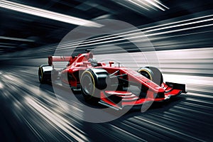 Formula one racing car at race track. Generative AI