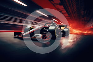 Formula one racing car at race track. Generative AI