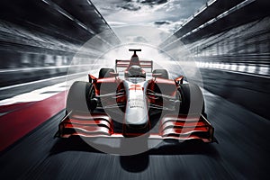 Formula one racing car at race track. Generative AI