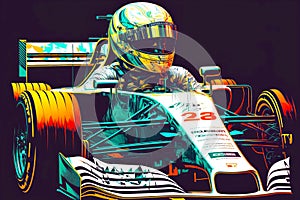 formula one racing competitions and race car with pilot, generative ai