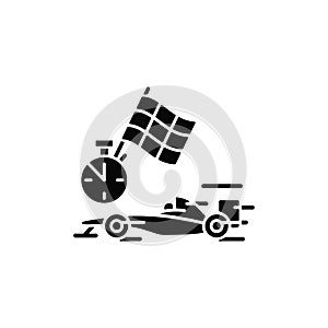 Formula racing black glyph icon