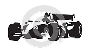 Formula racing car, abstract vector silhouette