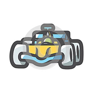 Formula racing car Vector icon Cartoon illustration