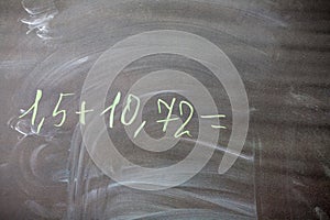 Formula written by chalk