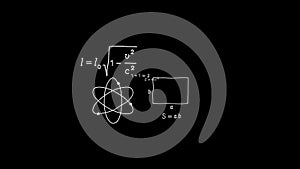 Formulas geometric shapes calculation. Black background