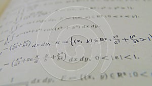 Formulas mathematic formulae equations on paper integral book