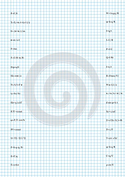 formulas, theorems and axioms on the notebook sheet in the box. Space for your text