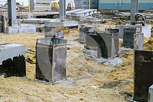 Formwork shields for the foundation construction of reinforced concrete monolithic structures on building site