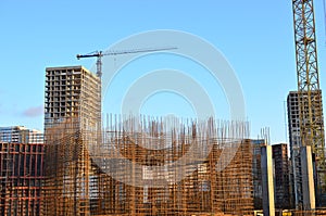 Formwork solutions for reinforced concrete construction in the during construction foundation. Building and structures using