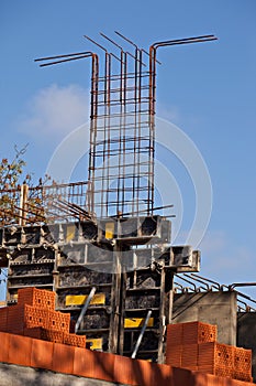 Formwork and steel bars