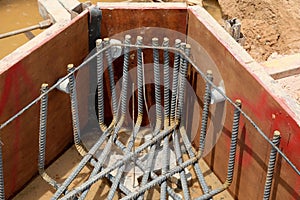 Formwork and Steel rebar Reinforcement of building foundation work