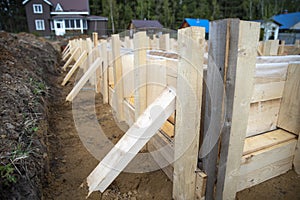 Formwork to fill the foundation