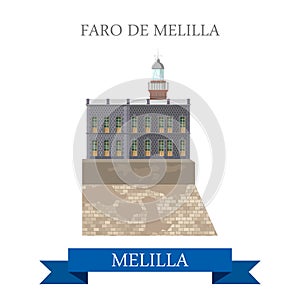 Foro de Melilla. Flat cartoon showplace vector ill photo