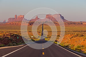 Forrest Gump Point at US Highway 163 toward Monument Valley Navajo Tribal Park