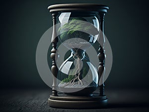 forrest hourglass on nature background