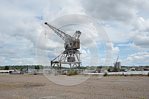 Forsaken crane on port photo