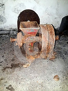 A forsaken rusty grinder