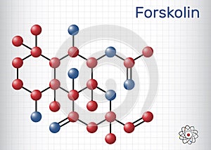 Forskolin, coleonol molecule. It is anti-HIV agent, labdane diterpene, is found in the Indian Coleus plant. Structural chemical