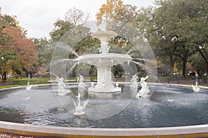 Forsyth Park Fountain historic Savannah Georgia US