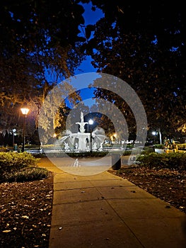 Forsyth Park fountain and walkway. Savannah Georgia