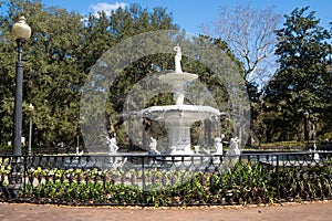 Forsyth Park in the historic district of Savannah Georgia