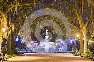 Forsyth Park, Savannah, Georgia, USA fountain