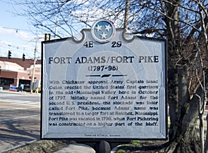 Fort Adams Fort Pike Memorial Plaque Close-Up, Memphis, TN