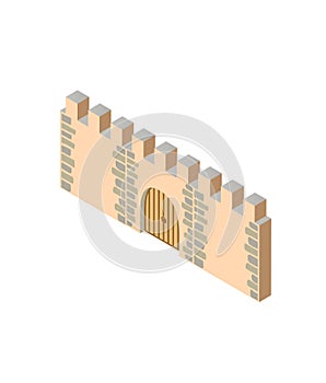 Fort ancient historic antique fortress castle isometric building