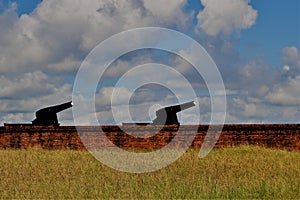 Fort Clinch located on a peninsula near the northernmost point of Amelia Island, along the Amelia River.