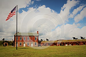 Fort Clinch located on a peninsula near the northernmost point of Amelia Island, along the Amelia River.