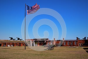 Fort Clinch located on a peninsula near the northernmost point of Amelia Island, along the Amelia River.