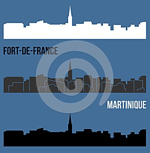 Fort-de-France, Martinique city silhouette photo