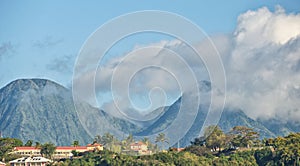 Fort de France view - skyline and volcano on the horizon - Caribbean tropical island - Martinique