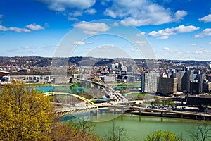 Fort Duquesne Bridge, Point state park from hill