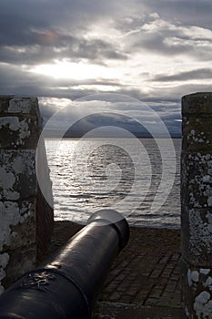 Fort George Canon overlooking the Beauley Firth
