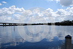 Fort hamer bridge over the manatee river in Florida