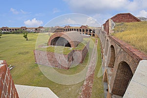 Fort Jefferson Rooftop View Of The Fort Grounds And Magazine