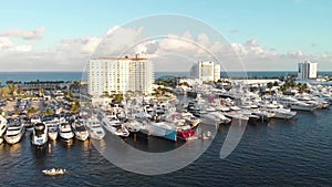 Fort Lauderdale, Aerial View, New River, Florida, Boat Pier
