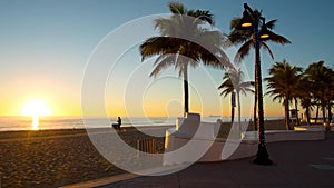 Fort Lauderdale beach on sunrise