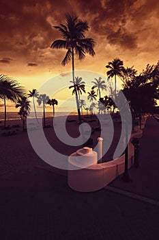 Fort Lauderdale Beach at Sunset