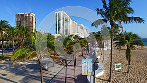 FORT LAUDERDALE - FEBRUARY 25, 2016: City aerial skyline on a sunny morning. Fort Lauderdale is a preferred tourist destination