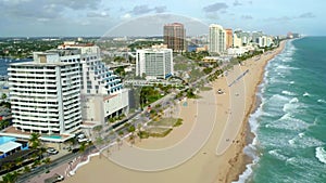 Fort Lauderdale, Florida, Drone View, Atlantic Ocean, Lauderdale Beach