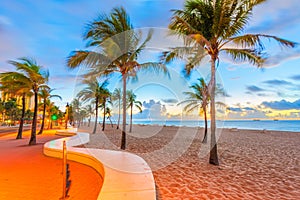 Fort Lauderdale, Florida, USA beach at sunrise