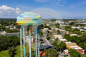 Fort Lauderdale water tower with view of downtown in background