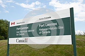 Fort Lennox Sign - Quebec - Canada photo