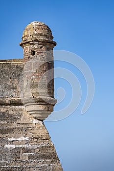 Fort lookout tower on blue sky