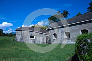 Fort Montecchio Nord,Curved initial part of the walkway that leads from the shelter to the artillery rooms. Image taken from the