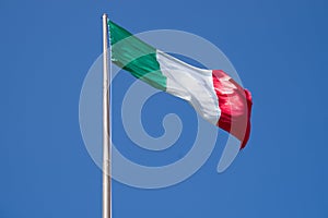 The Fort Montecchio Nord : Italian tricolor flag