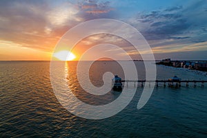 Fort Myers Beach Pier at Sunset Cropped