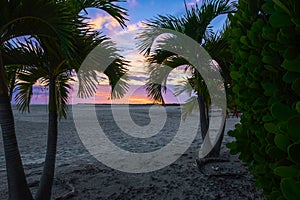 Fort Myers beach at sunset.Fort Myers Beach.Florida.USA